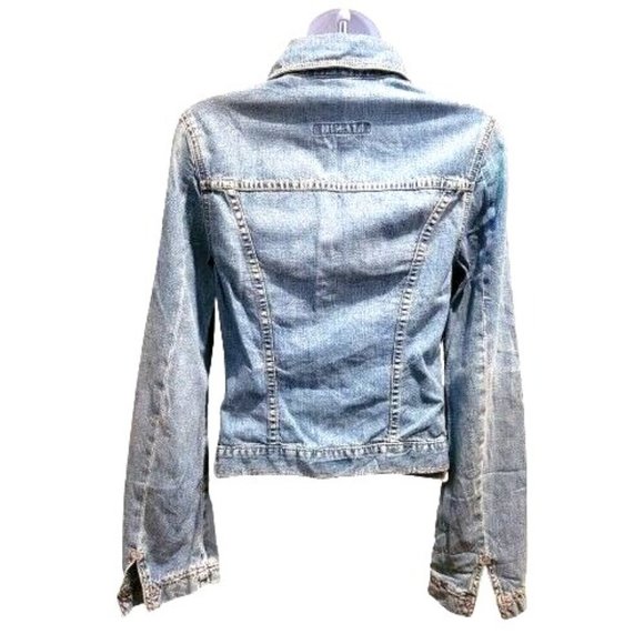 AG Adriano Goldschmied Denim Jacket Womens S Small The Alamo Distressed EUC - Picture 7 of 14